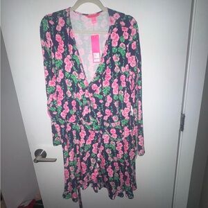 Lilly Pulitzer Floral Wrap Romper Dress NWT